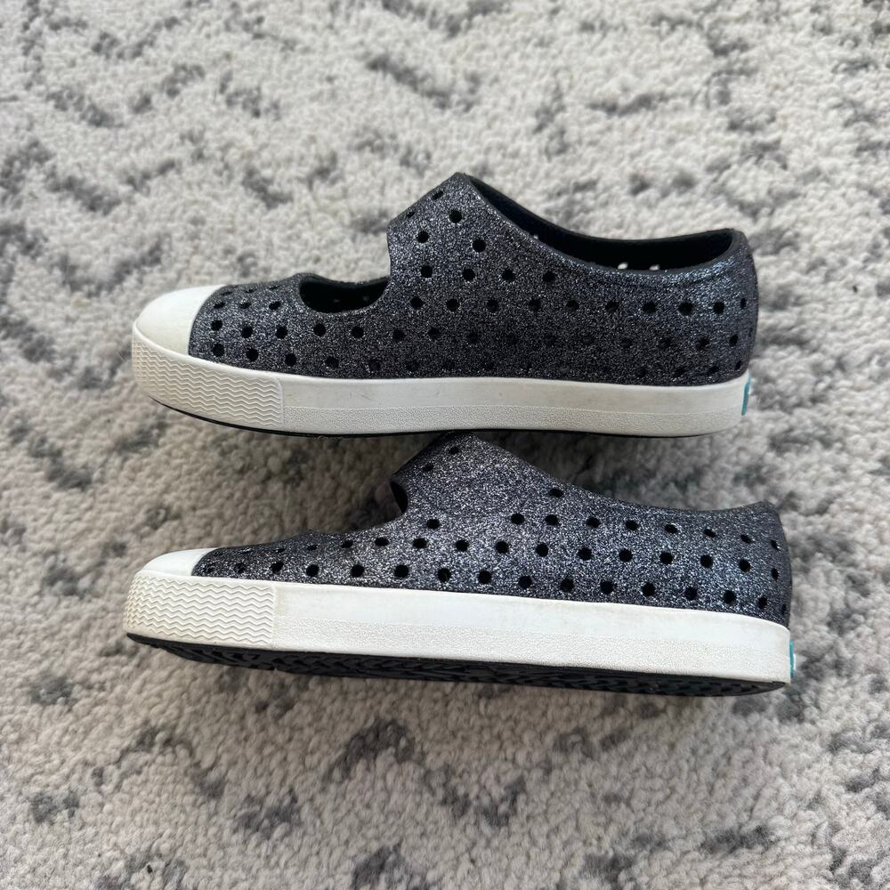 Native Dark Grey Bling Sparkle Mary Jane Shoes 11C - Picture 6 of 7